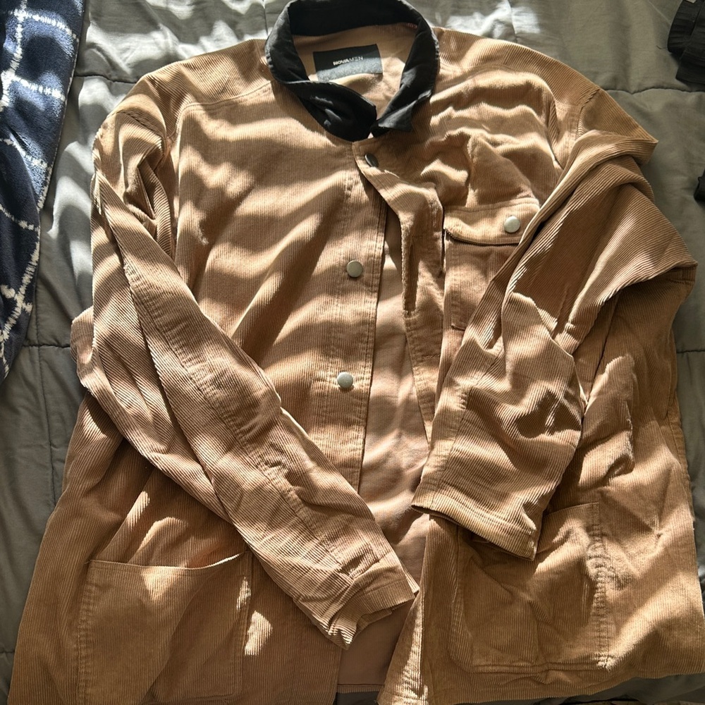Fashion Nova Brown Corduroy Jacket with Black Collar